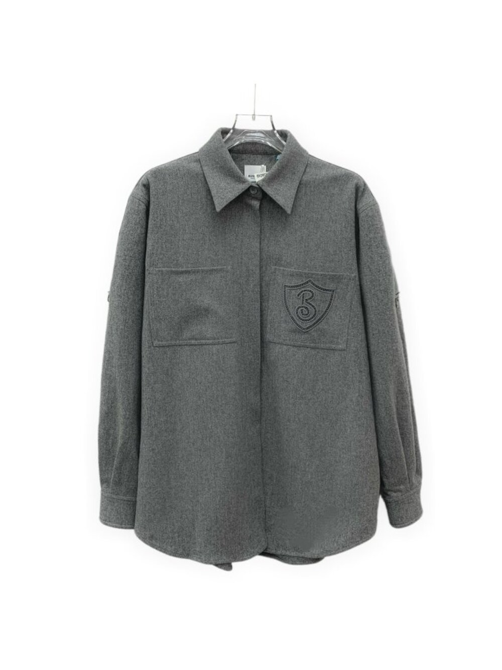 Burberry Grey Wool Blend Shirt Jacket